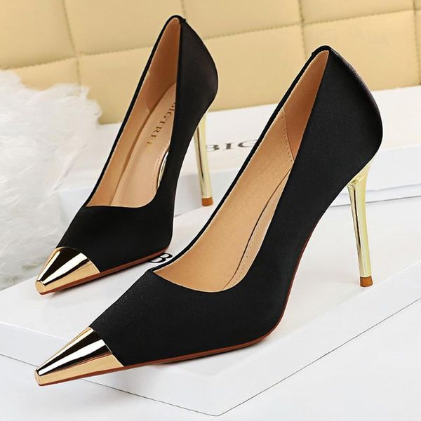 dress shoes bigtree metal pointed toe women pumps silk high heels gold silver wedding stiletto plus size 42 43, Black
dress shoes bigtree metal pointed toe women pumps silk high heels gold silver wedding stiletto plus size 42 43, Black