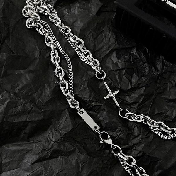 chains titanium steel double cascade with necklace male cross pendant female hoodie hip hop contracted sweater chain jewelry, Silver
chains titanium steel double cascade with necklace male cross pendant female hoodie hip hop contracted sweater chain jewelry, Silver