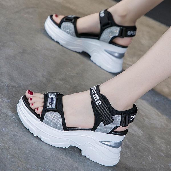 sandals 2021 summer net red slope heel sports women's super fire thick bottom muffin shoes versatile high fashion, Black
sandals 2021 summer net red slope heel sports women's super fire thick bottom muffin shoes versatile high fashion, Black