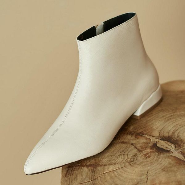 boots genuine leather basic short shoes woman office lady pointed toe women ankle autumn winter thick low heels concise, Black
boots genuine leather basic short shoes woman office lady pointed toe women ankle autumn winter thick low heels concise, Black