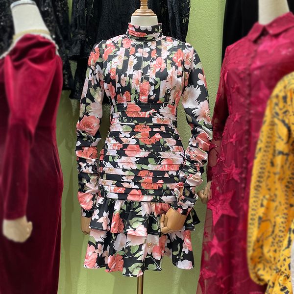 french style temperament socialite spring new half turtleneck floral pleated dress women chic lightly mature long sleeve skirt, Black;gray
french style temperament socialite spring new half turtleneck floral pleated dress women chic lightly mature long sleeve skirt, Black;gray