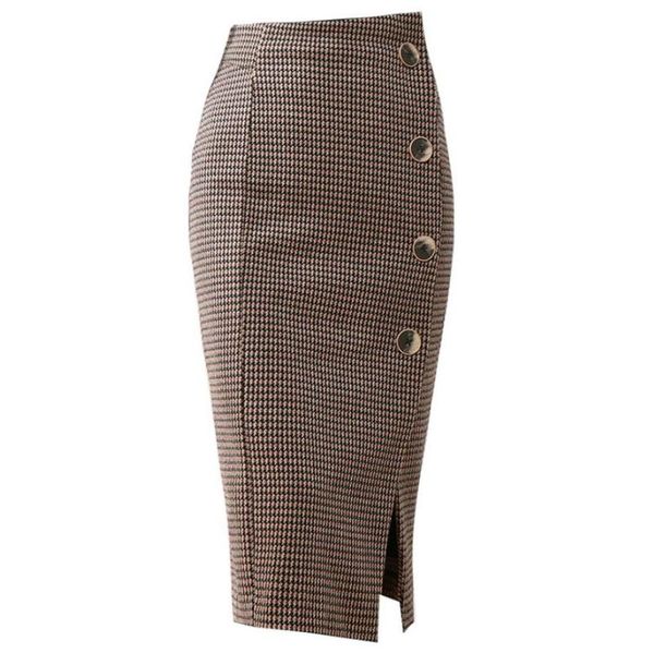 skirts autumn winter ol houndstooth woolen skirt women high waist package hip split knen length pencil, Black
skirts autumn winter ol houndstooth woolen skirt women high waist package hip split knen length pencil, Black
