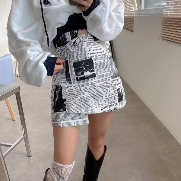 new fashion y2k 2021 spring summer newspaper irregular high waist women harajuku goth a line short casual mini skirt teen girls c263 op58, Black
new fashion y2k 2021 spring summer newspaper irregular high waist women harajuku goth a line short casual mini skirt teen girls c263 op58, Black