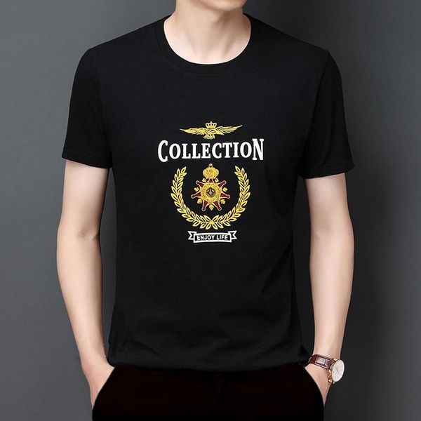 men's t-shirts luxury t-shirt youth slim cotton t short-sleeved printed pullover casual men graphic shirts, White;black
men's t-shirts luxury t-shirt youth slim cotton t short-sleeved printed pullover casual men graphic shirts, White;black
