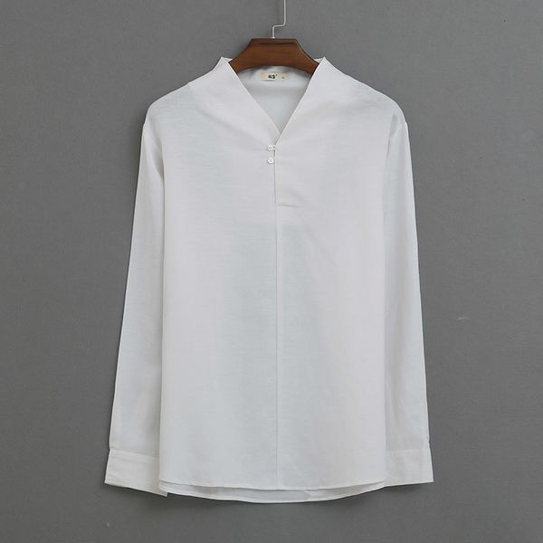 2021 spring autumn new men's linen double v-neck long-sleeved shirt men flax and cotton white shirts male camisa kbvs
2021 spring autumn new men's linen double v-neck long-sleeved shirt men flax and cotton white shirts male camisa kbvs