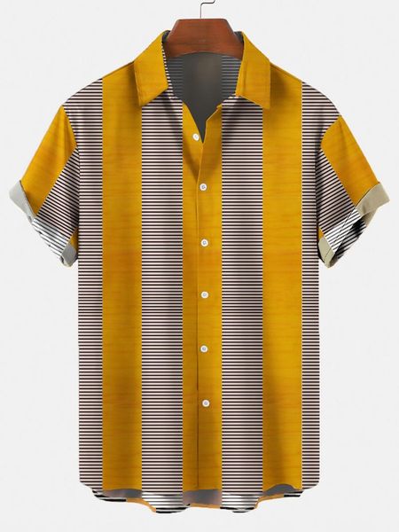 men's casual shirts 2021 winter yellow striped 3d digital printing trend loose short-sleeved shirt top, White;black
men's casual shirts 2021 winter yellow striped 3d digital printing trend loose short-sleeved shirt top, White;black