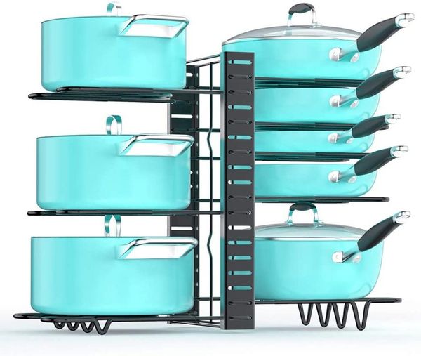 kitchen storage & organization 8-layers adjustable stainless steel organizer for pan cutting board pot cookware rack shelf accessories
kitchen storage & organization 8-layers adjustable stainless steel organizer for pan cutting board pot cookware rack shelf accessories