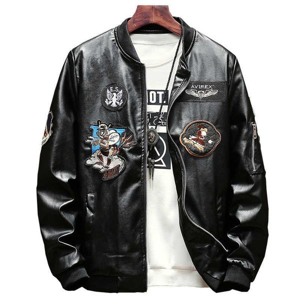 ma-1military biker leather bomber jacket men autumn fashion slim fit pilot zipper coat street baseball outerwear male 5xl 211018, Black
ma-1military biker leather bomber jacket men autumn fashion slim fit pilot zipper coat street baseball outerwear male 5xl 211018, Black