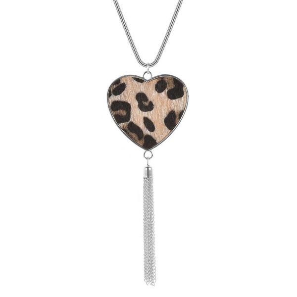 pendant necklaces states leopard grain peach heart necklace ladies fashion tassel sautoir long money, Silver
pendant necklaces states leopard grain peach heart necklace ladies fashion tassel sautoir long money, Silver