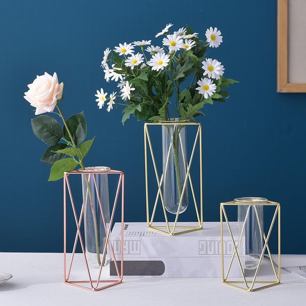 1pc modern geometric iron glass vase hollow out flower arrangement hydroponic pot home decor
1pc modern geometric iron glass vase hollow out flower arrangement hydroponic pot home decor
