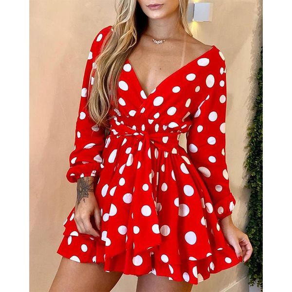 casual dresses fashion ladies v-neck polka dot long sleeve dress autumn elegant slim red, Black;gray
casual dresses fashion ladies v-neck polka dot long sleeve dress autumn elegant slim red, Black;gray