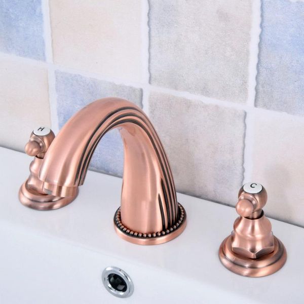 bathroom sink faucets antique red copper brass deck mounted dual handles widespread 3 holes basin faucet mixer water taps msf536
bathroom sink faucets antique red copper brass deck mounted dual handles widespread 3 holes basin faucet mixer water taps msf536