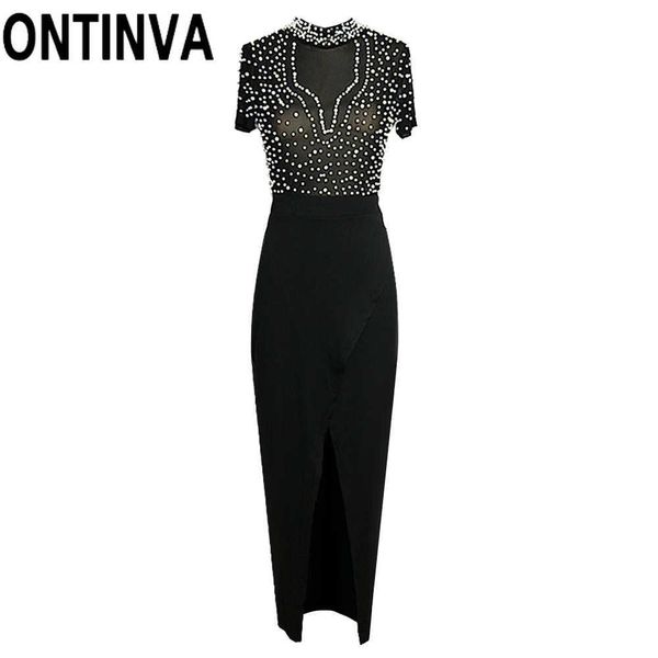black bodycon dress beaded embellished mesh patchwork slit maxi elegant stylish women clothes party gowns white 210527, Black;gray
black bodycon dress beaded embellished mesh patchwork slit maxi elegant stylish women clothes party gowns white 210527, Black;gray