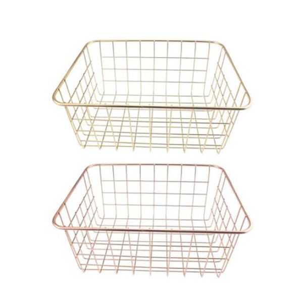 storage baskets 2 pcs nordic style metal wire basket cosmetic organizer holder bathroom shelf - gold & rose
storage baskets 2 pcs nordic style metal wire basket cosmetic organizer holder bathroom shelf - gold & rose