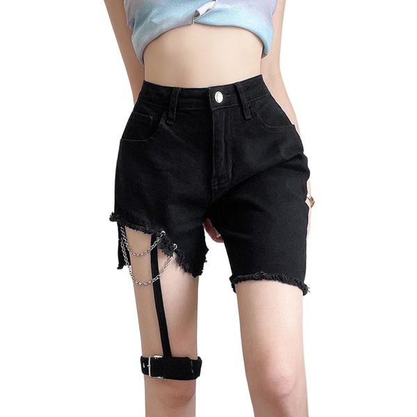 women's jeans imcute gothic chain leg loop high waist washed girls fashion slim frosted frayed denim shorts punk street buttocks, Blue
women's jeans imcute gothic chain leg loop high waist washed girls fashion slim frosted frayed denim shorts punk street buttocks, Blue
