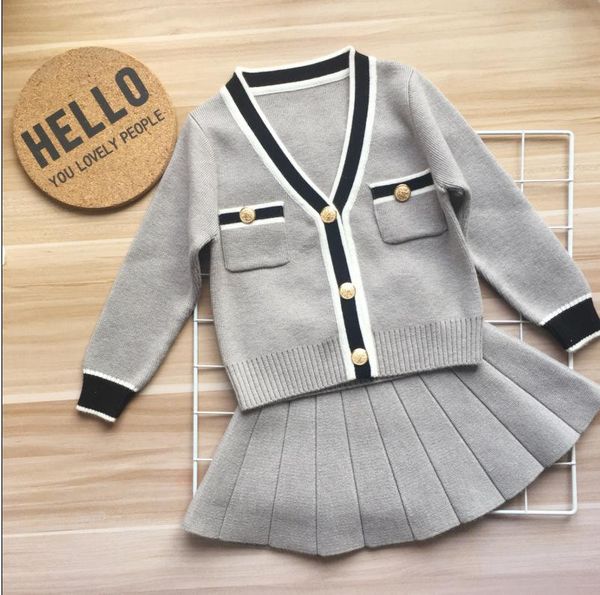 2 pcs clothes autumn winter girls skirt set kids knit sweater cardigan jackets + skirts children knitted outfits shirt, White
2 pcs clothes autumn winter girls skirt set kids knit sweater cardigan jackets + skirts children knitted outfits shirt, White
