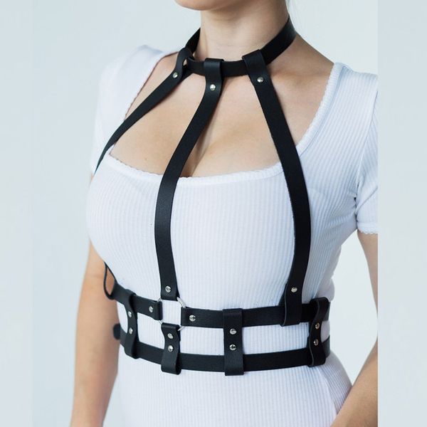 Leather Chest Harness Sexy Lingerie Bondage Body Straps Gothic Suspenders Bra Cage Belt Harness Garter Stockings Fetish, Blue
Leather Chest Harness Sexy Lingerie Bondage Body Straps Gothic Suspenders Bra Cage Belt Harness Garter Stockings Fetish, Blue