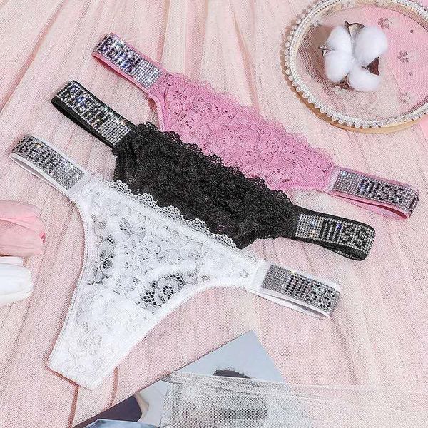 women's panties rhinestone underwear hollow lace letter low eaist traceless thong briefs, Black;pink
women's panties rhinestone underwear hollow lace letter low eaist traceless thong briefs, Black;pink
