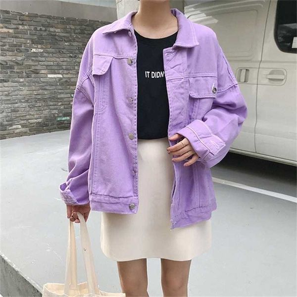 jeans women loose purple denim femme preppy style bomber jacket basic coats womens (f6600) y201012, Black;brown
jeans women loose purple denim femme preppy style bomber jacket basic coats womens (f6600) y201012, Black;brown