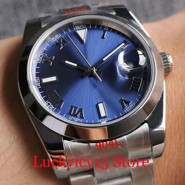 wristwatches japan miyota 8215 36mm polished bezel blue sunburst automatic men watch roman numbers date magnifier oyster band scre crown, Slivery;brown
wristwatches japan miyota 8215 36mm polished bezel blue sunburst automatic men watch roman numbers date magnifier oyster band scre crown, Slivery;brown