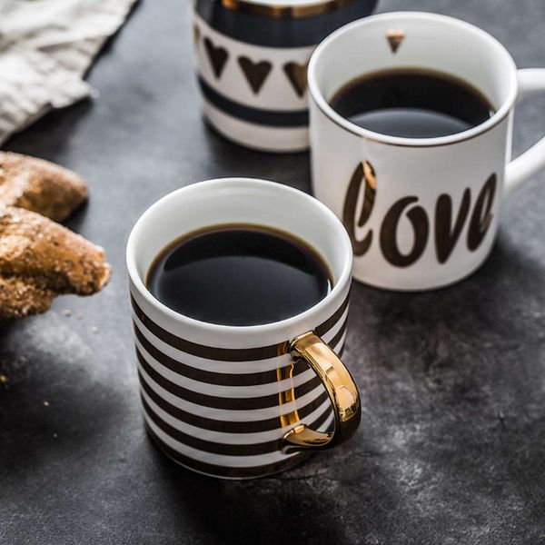 creative gold ceramic mug ceramic coffee cup china bone milk tea cup love heart stripe drinkware 350ml home kitchen
creative gold ceramic mug ceramic coffee cup china bone milk tea cup love heart stripe drinkware 350ml home kitchen