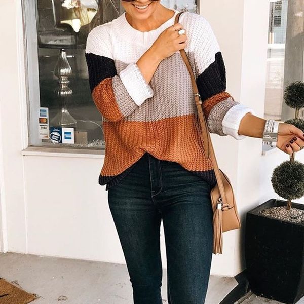 o-neck striped women knitted pullover sweater long sleeve loose lazy female autumn winter sweater casual ladies jumper, White;black
o-neck striped women knitted pullover sweater long sleeve loose lazy female autumn winter sweater casual ladies jumper, White;black