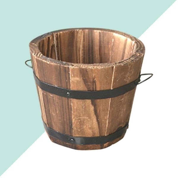 buckets wooden round planter flower pots home office garden wedding decor (flat mouth/small/brown/12x9x10cm)
buckets wooden round planter flower pots home office garden wedding decor (flat mouth/small/brown/12x9x10cm)
