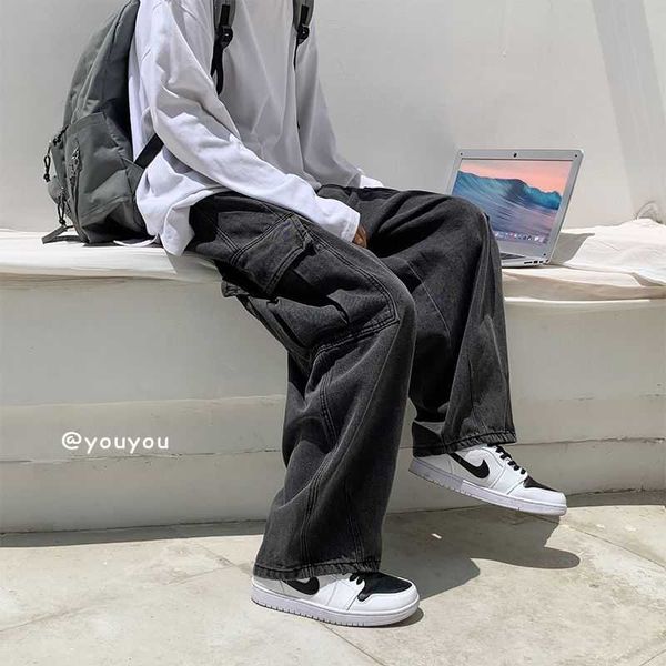 men's jeans spring and autumn straight men korean fashion loose casual harajuku streetwear hip-hop denim trousers, Blue
men's jeans spring and autumn straight men korean fashion loose casual harajuku streetwear hip-hop denim trousers, Blue