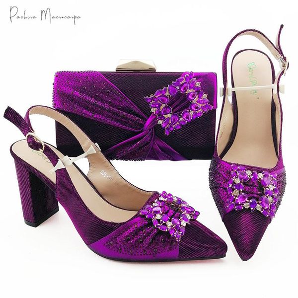 dress shoes italian design arrival nigerian fashion party women and bag set decorated with square rhinestone in purple color, Black
dress shoes italian design arrival nigerian fashion party women and bag set decorated with square rhinestone in purple color, Black