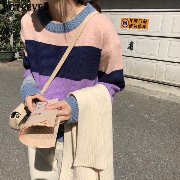 women's sweaters bgteever hit colors striped women winter warm o-neck knitting pullovers full sleeve female loose sweater jumpers 2021, White;black
women's sweaters bgteever hit colors striped women winter warm o-neck knitting pullovers full sleeve female loose sweater jumpers 2021, White;black