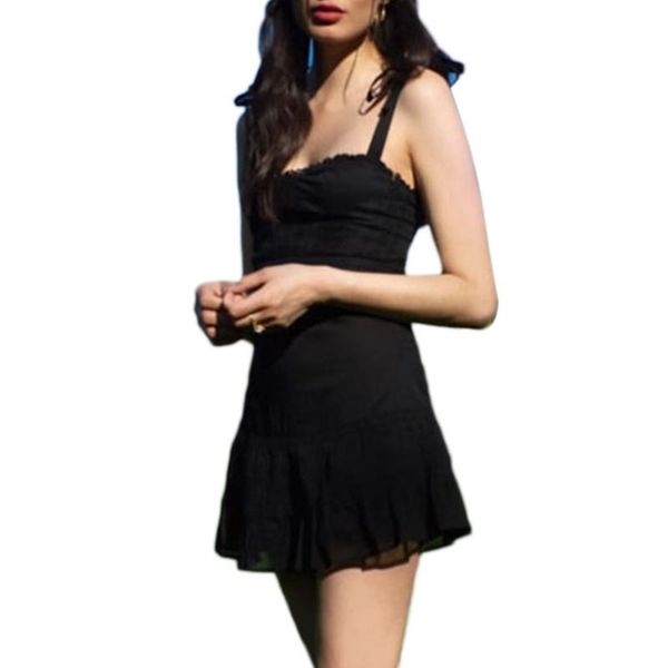 casual dresses women gothic tie up strap sleeveless ruffles pleated a-line black mini dress b36d, Black;gray
casual dresses women gothic tie up strap sleeveless ruffles pleated a-line black mini dress b36d, Black;gray