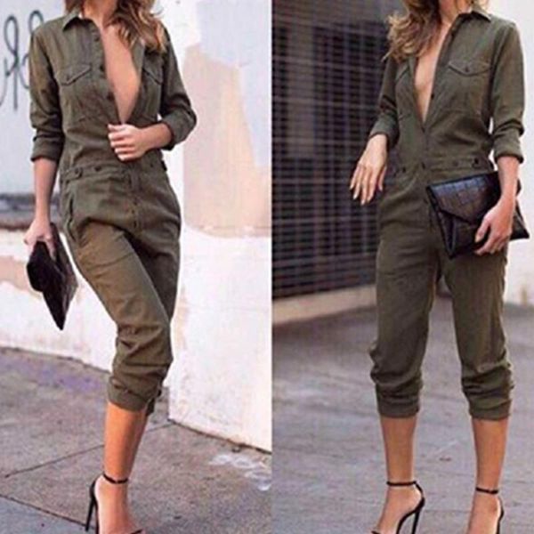 women's jumpsuits & rompers women slim bodycon jumpsuit long sleeve army green solid casual bodysuit ladies vintage romper pocket skinn, Black;white
women's jumpsuits & rompers women slim bodycon jumpsuit long sleeve army green solid casual bodysuit ladies vintage romper pocket skinn, Black;white