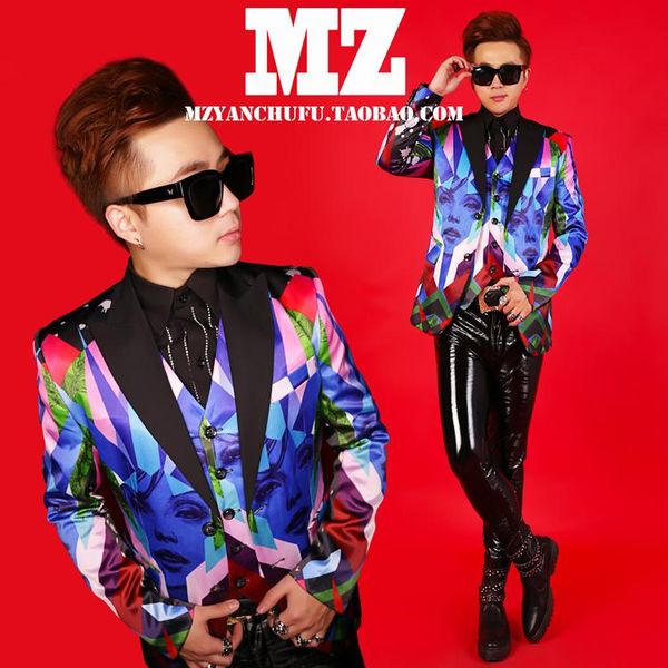men's suits & blazers s~5xl 2021 nightclub men slim dj g-dragon fashion and leisure printing formal dress plus size suit singer costume, White;black
men's suits & blazers s~5xl 2021 nightclub men slim dj g-dragon fashion and leisure printing formal dress plus size suit singer costume, White;black