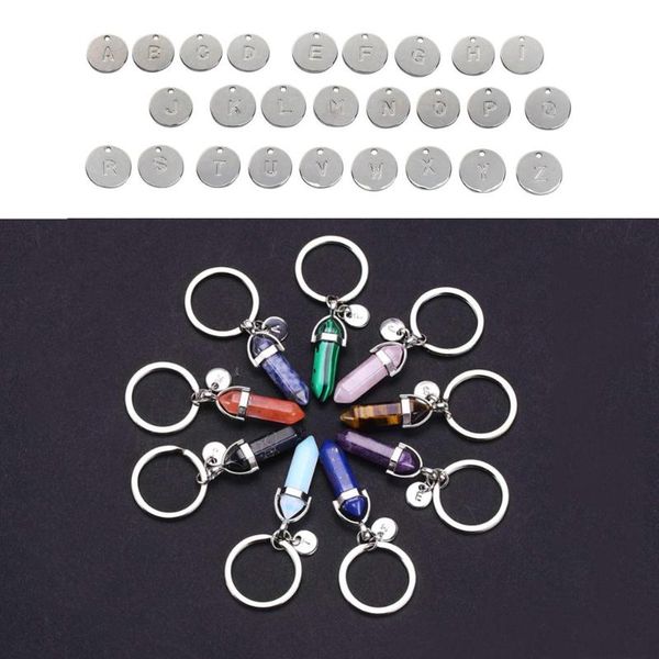 keychains 26 letters multicolor natural stone keyring summer fashion crystal quartz silver color keychain for women men round key chain
keychains 26 letters multicolor natural stone keyring summer fashion crystal quartz silver color keychain for women men round key chain