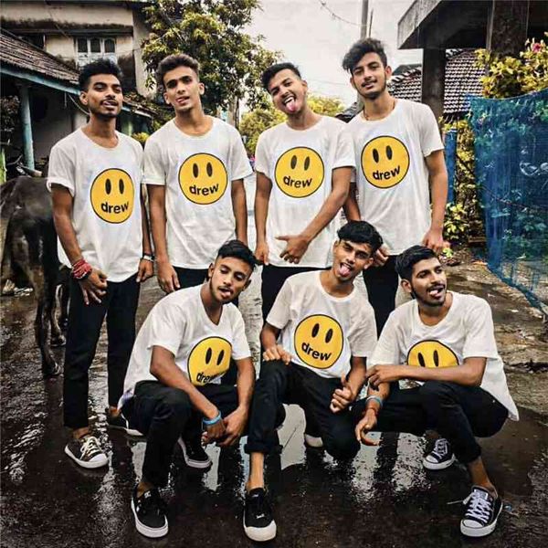 drew smiling face house justin bieber wu yifan couple same fog loose high street short sleeve t-shirt2021, White;black
drew smiling face house justin bieber wu yifan couple same fog loose high street short sleeve t-shirt2021, White;black