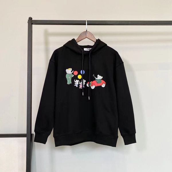 men and women hoodies lanvin cartoon elephant casual loose warm hooded printed long-sleeved sweaters, Black
men and women hoodies lanvin cartoon elephant casual loose warm hooded printed long-sleeved sweaters, Black