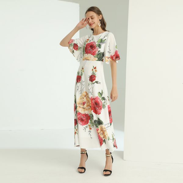 long dress designer new fashion 2021 summer women's vintage elegant short sleeve flower print party holiday dresses 6wkr, Black;gray
long dress designer new fashion 2021 summer women's vintage elegant short sleeve flower print party holiday dresses 6wkr, Black;gray