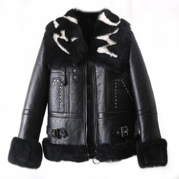 women's fur & faux 2021 winter jacket tuscany lamb coat women outerwear fashion warm real thicken snow parka, Black
women's fur & faux 2021 winter jacket tuscany lamb coat women outerwear fashion warm real thicken snow parka, Black