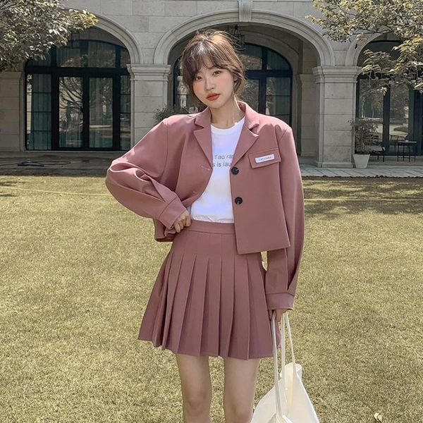 two piece dress 2 sets blazer and skirt suits for women fashion elegant short suit jcket coat high waist pleated skirts spring autumn 1089, White
two piece dress 2 sets blazer and skirt suits for women fashion elegant short suit jcket coat high waist pleated skirts spring autumn 1089, White