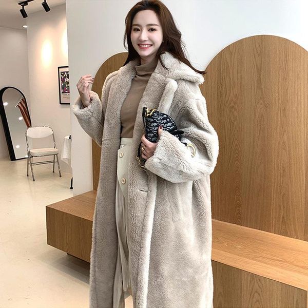women's fur & faux 2021 elegant long warm coat women solid color turn down collar winter teddy woolen jacket casual plus cotton outwear, Black
women's fur & faux 2021 elegant long warm coat women solid color turn down collar winter teddy woolen jacket casual plus cotton outwear, Black