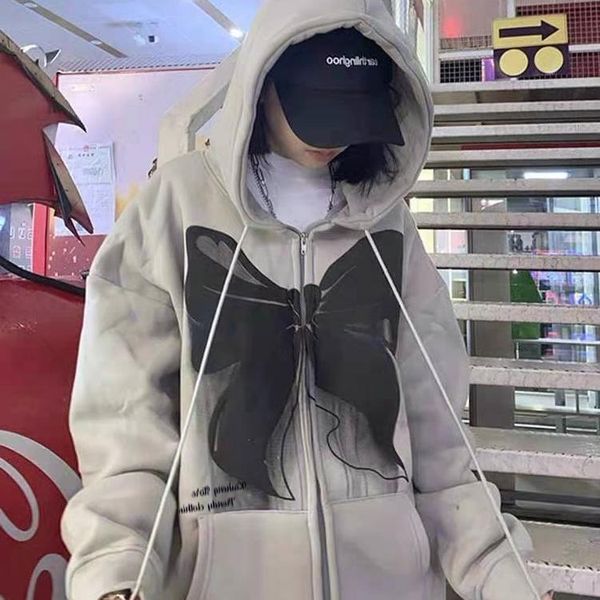 women's hoodies & sweatshirts hip-hop streetwear hoodie women bowknot print jacket coat 2021 autumn harajuku cotton casual loose sweats, Black
women's hoodies & sweatshirts hip-hop streetwear hoodie women bowknot print jacket coat 2021 autumn harajuku cotton casual loose sweats, Black