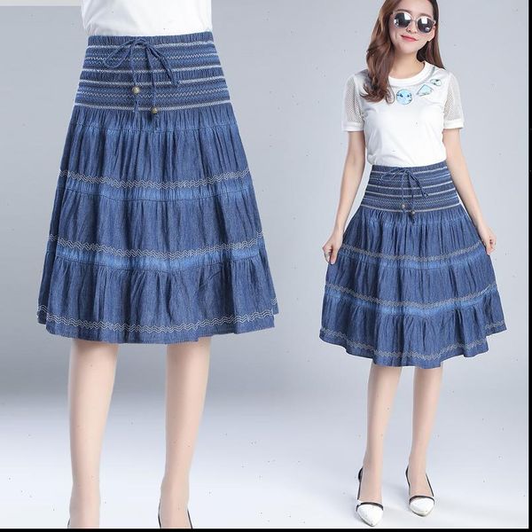 2020 summer skirts womens vintage elastic waist jeans skirt blue denim pleated skirt women casual wild plus size skirt female, Black
2020 summer skirts womens vintage elastic waist jeans skirt blue denim pleated skirt women casual wild plus size skirt female, Black