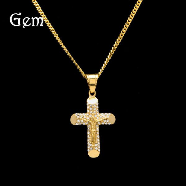 hip hop crucifixion pendant new color preserving titanium steel diamond cross necklace, Silver
hip hop crucifixion pendant new color preserving titanium steel diamond cross necklace, Silver