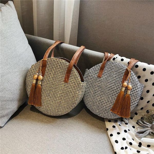 fashion new style retro literature forest series small round bag beach woven bag tassel one shoulder handbag
fashion new style retro literature forest series small round bag beach woven bag tassel one shoulder handbag