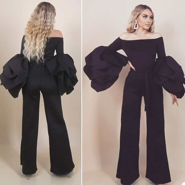 gorgeous black jumpsuit design prom dress bateau neck ruffles long sleeves evening dresses cotton party gown custom made robe de soiree, Black;red
gorgeous black jumpsuit design prom dress bateau neck ruffles long sleeves evening dresses cotton party gown custom made robe de soiree, Black;red