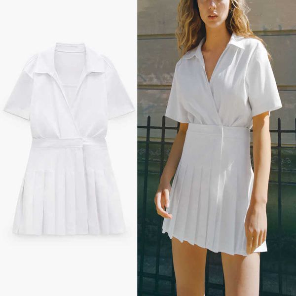 za white pleated mini summer dress women vintage short sleeve office lady dresses woman fashion front hook casual vestidos 210602, Black;gray
za white pleated mini summer dress women vintage short sleeve office lady dresses woman fashion front hook casual vestidos 210602, Black;gray