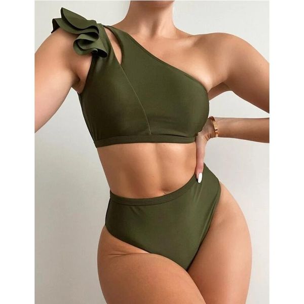 women's swimwear micendy one shoulder bikinis women high waist swimsuit beach push up bathing suits summer ruffle green bikini sets, White;black
women's swimwear micendy one shoulder bikinis women high waist swimsuit beach push up bathing suits summer ruffle green bikini sets, White;black
