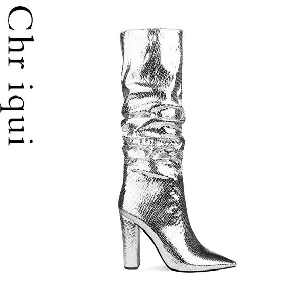 boots chriqui women thick heels mid calf shoes zipper simple casual party wedding working female footwear high gold sliver, Black
boots chriqui women thick heels mid calf shoes zipper simple casual party wedding working female footwear high gold sliver, Black
