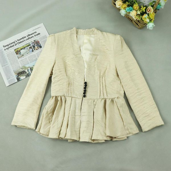 2021 women elegant deep v neck waist pleats solid leisure blazer lady chic long sleeve ruffles causal stylish outwear polyester za, White
2021 women elegant deep v neck waist pleats solid leisure blazer lady chic long sleeve ruffles causal stylish outwear polyester za, White