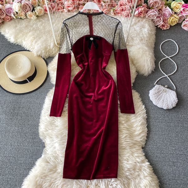 2021 spring autumn mesh veet patchwork red/black party women elegant see-through long sleeve slim vestidos fashion ixqi, Black;gray
2021 spring autumn mesh veet patchwork red/black party women elegant see-through long sleeve slim vestidos fashion ixqi, Black;gray